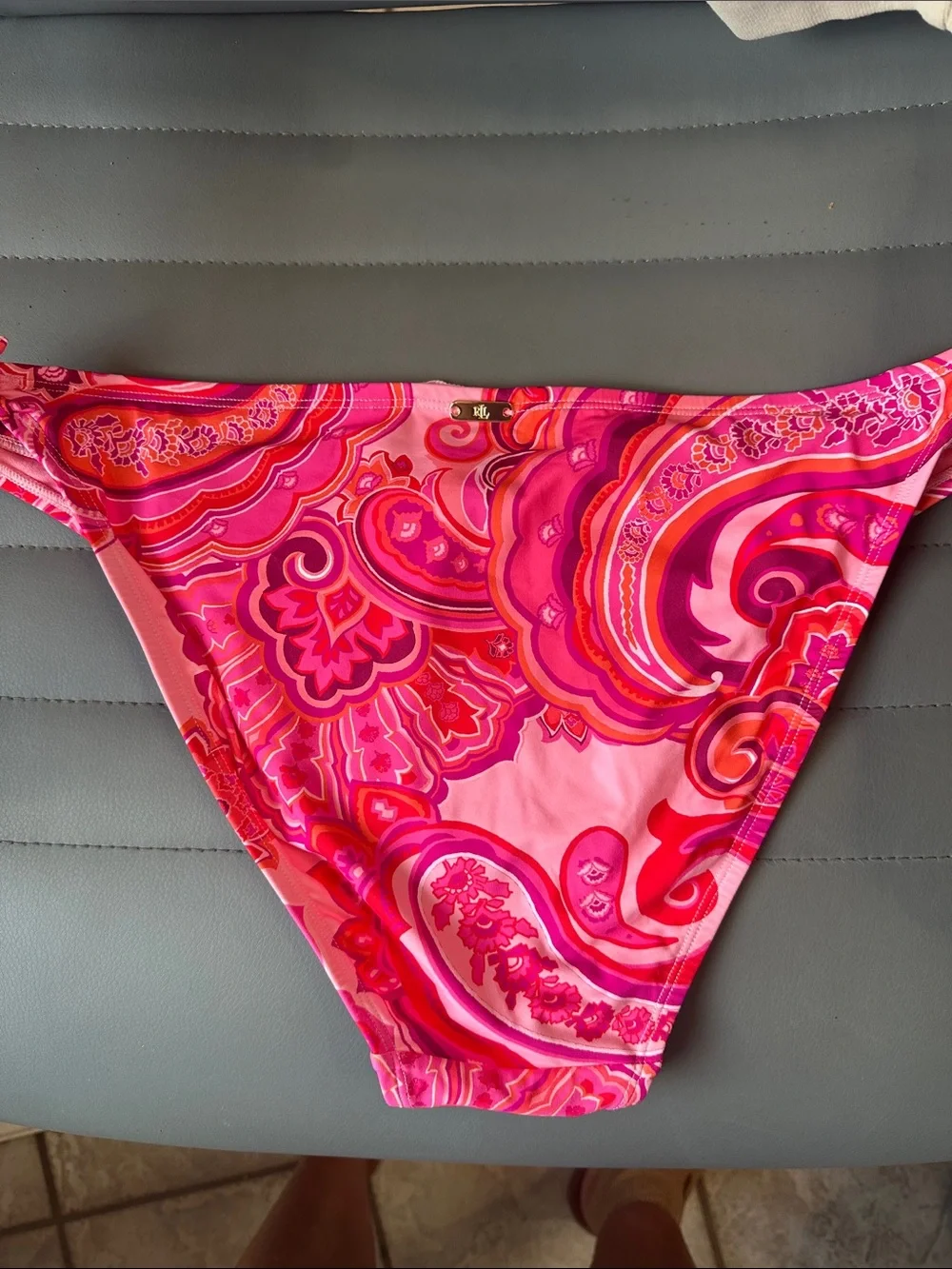Lauren Ralph Lauren Pink & Fuchsia Swirl Tie Bikini Set